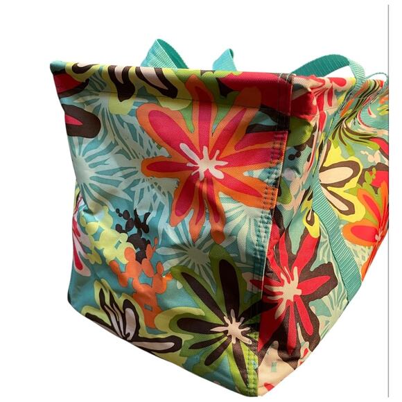 Thirty One Deluxe Utility Tote Daisy Craze Organizer Car Trunk Floral Collapse - Picture 6 of 11